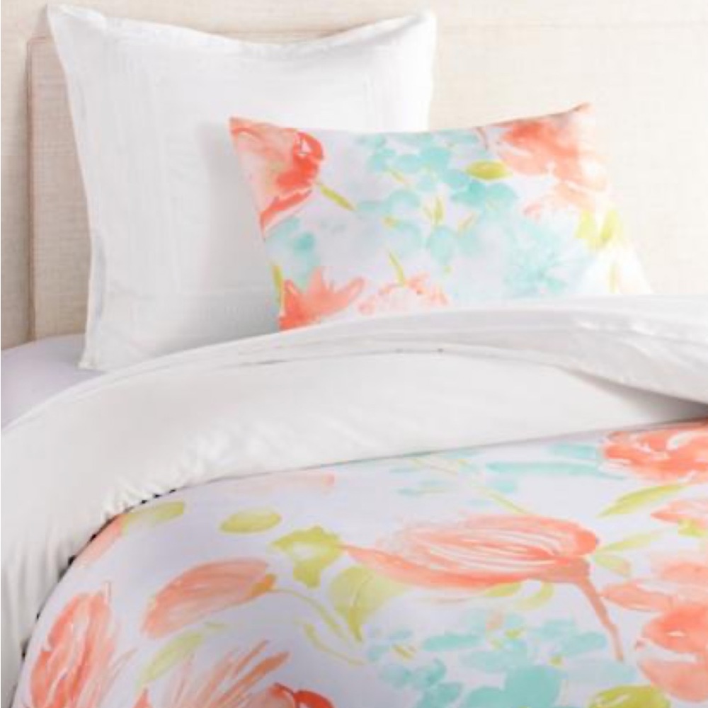 Grandinroad Camille Floral Sham Pillow Case Cover - Standard 20”x26” Set of 2